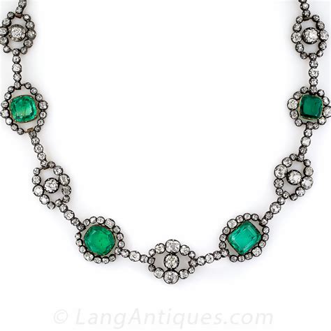 vintage emerald and diamond necklace.